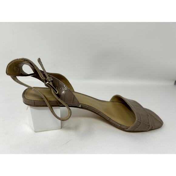 Michael Kors Womens Petra Mid Sandals Shoes Truffle Embossed Leather Size 7.5 M - Picture 2 of 7
